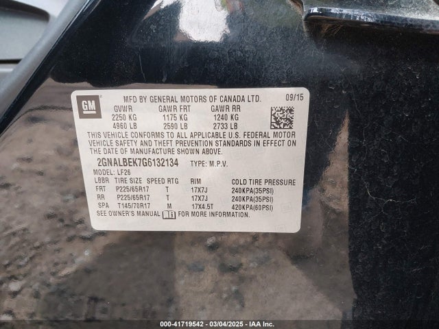 2GNALBEK7G6132134 Chevrolet EQUINOX LS