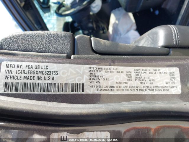 1C4RJEBGXMC623755 Jeep Grand Cherokee Limited 4x2