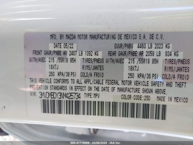 3MVDMBDY3NM425734 Mazda Cx-30 2.5 Turbo Premium