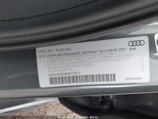 WAUH2AFC8GN010001 Audi S6 4.0t Premium Plus