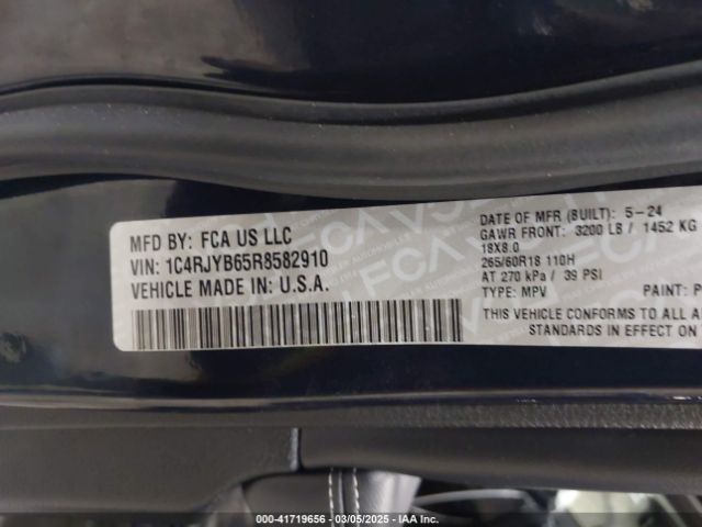 1C4RJYB65R8582910 Jeep Grand Cherokee 4xe