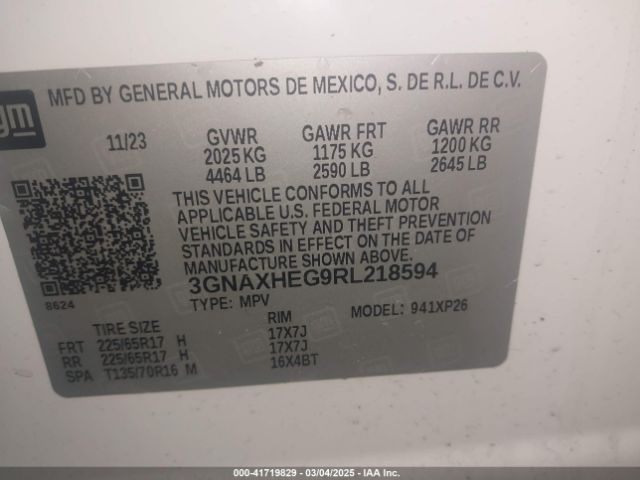 3GNAXHEG9RL218594 Chevrolet Equinox Fwd Ls