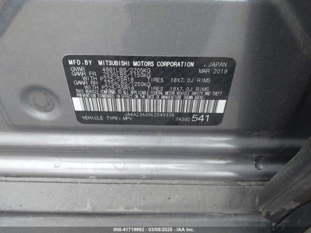 JA4AZ3A35KZ045335 Mitsubishi Outlander Se