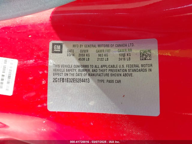 2G1FB1E32E9284413 Chevrolet Camaro 1lt