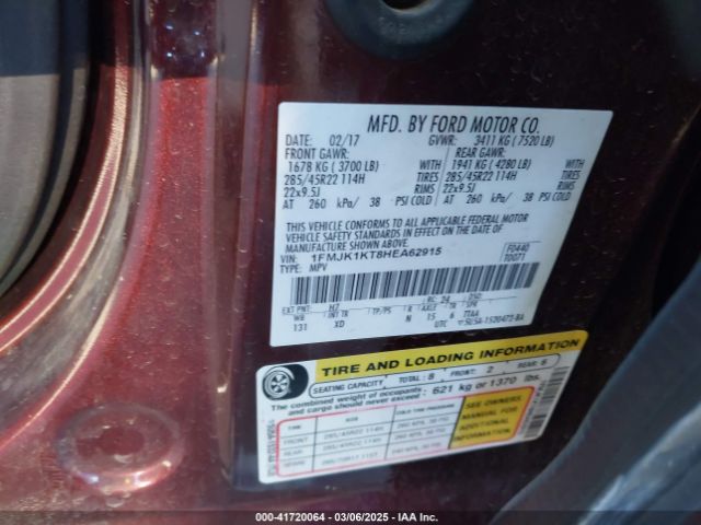 1FMJK1KT8HEA62915 Ford Expedition El Limited