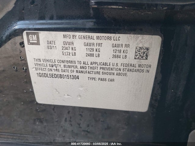 2011 CADILLAC CTS 1G6DL5ED6B0151304 Photo 8
