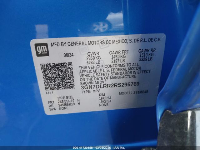 3GN7DLRR2RS296769 Chevrolet Equinox Ev Lt