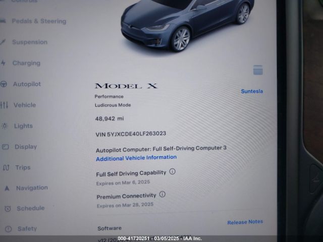 5YJXCDE40LF263023 Tesla Model X Performance Dual Motor All-wheel Drive