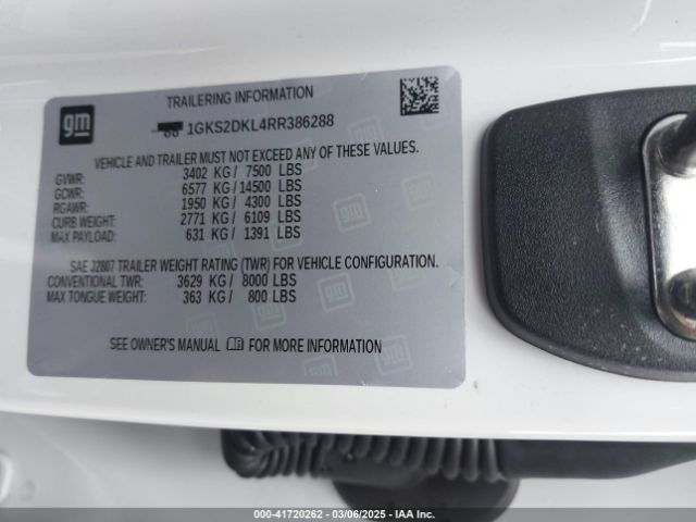 1GKS2DKL4RR386288 GMC Yukon 4wd Denali