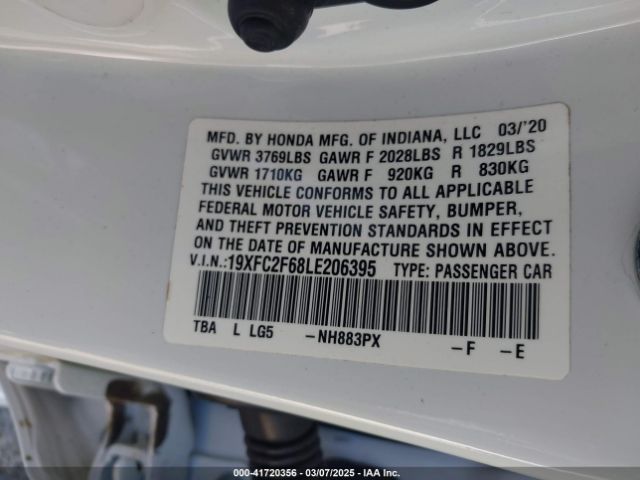 19XFC2F68LE206395 Honda Civic Lx