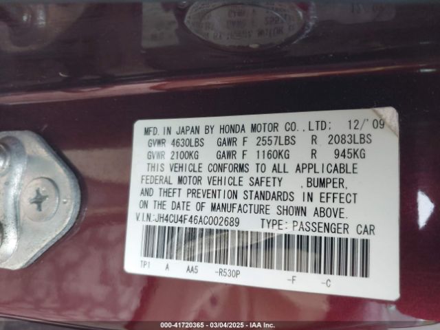 2010 ACURA TSX JH4CU4F46AC002689 Photo 8