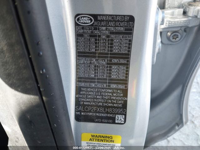 SALCP2FX8LH839952 Land Rover Discovery Sport Se