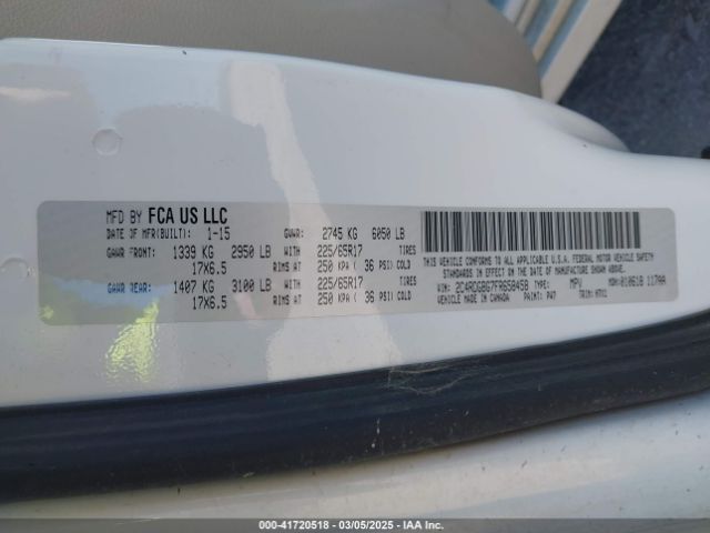 2C4RDGBG7FR658458 Dodge Grand Caravan Se