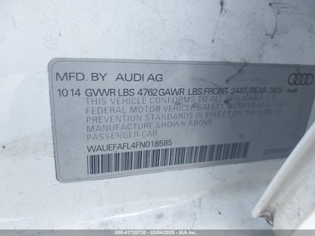 WAUEFAFL4FN018585 Audi A4 2.0t Premium