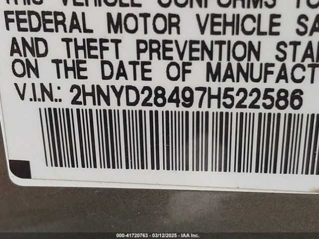 2007 ACURA MDX 2HNYD28497H522586 Photo 8