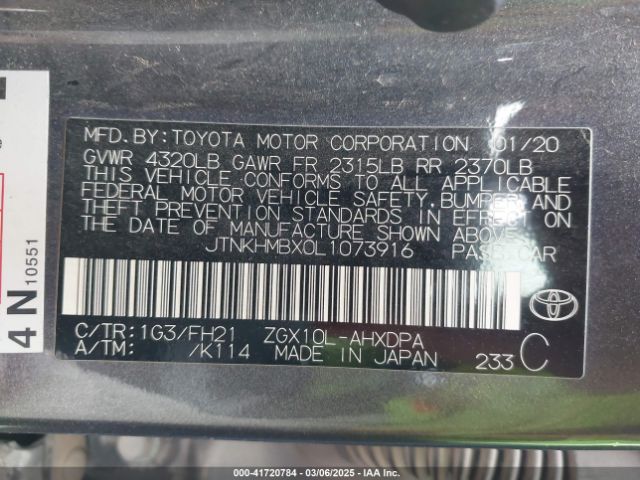 JTNKHMBX0L1073916 Toyota C-HR LE