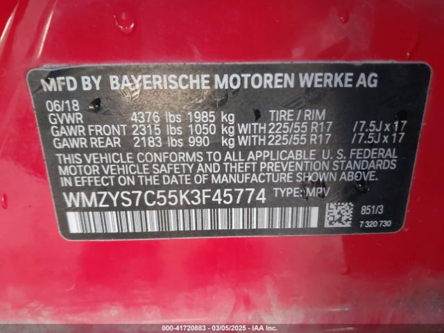 WMZYS7C55K3F45774 Mini Countryman Cooper