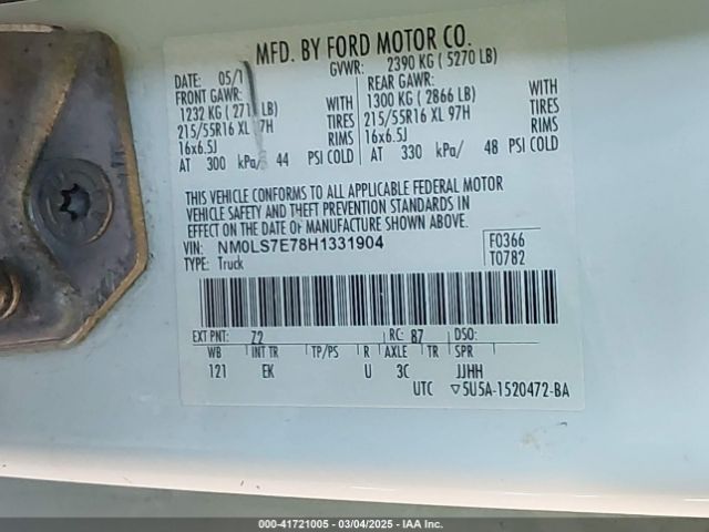 2017 FORD TRANSIT CONNECT NM0LS7E78H1331904 Photo 8