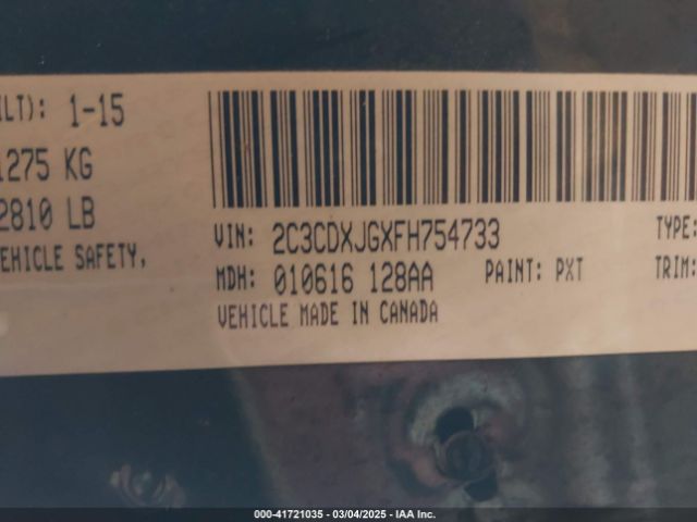 2C3CDXJGXFH754733 Dodge Charger Sxt