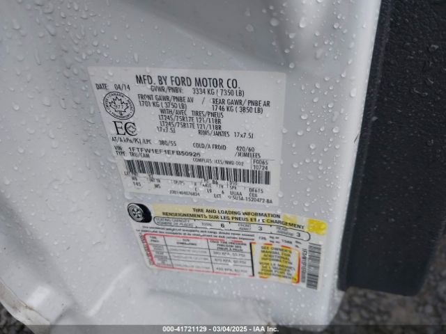 1FTFW1EF1EFB50926 Ford F-150 Xlt