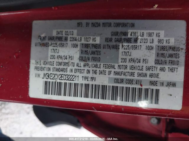 JM3KE2CY2E0322211 Mazda Cx-5 Touring