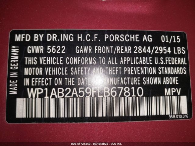 WP1AB2A59FLB67810 Porsche MACAN S