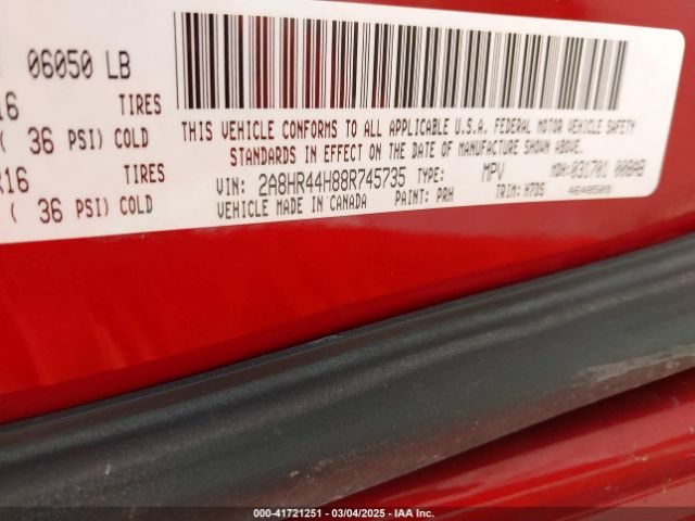 2008 CHRYSLER TOWN & COUNTRY 2A8HR44H88R745735 Photo 8