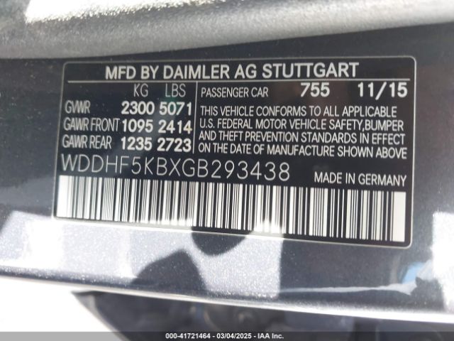 WDDHF5KBXGB293438 Mercedes-Benz E 350