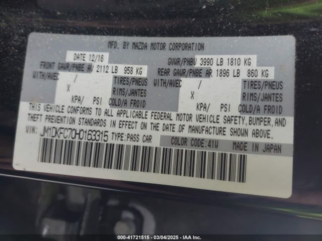 JM1DKFC70H0163315 Mazda Cx-3 Touring