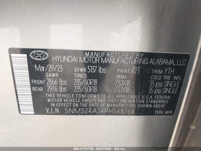 Hyundai Santa Fe Sel 2023 5NMS24AJ4PH568764 Image 9