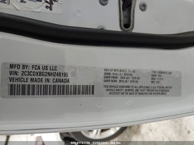 Dodge Charger Sxt Rwd 2022 2C3CDXBG2NH248195 Image 9