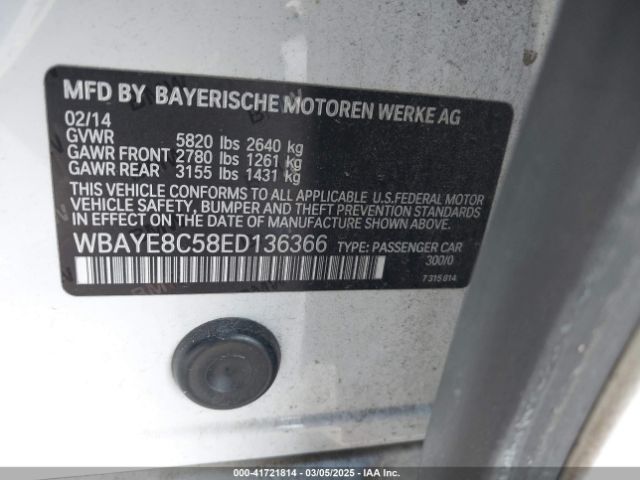 WBAYE8C58ED136366 BMW ALPINA B7