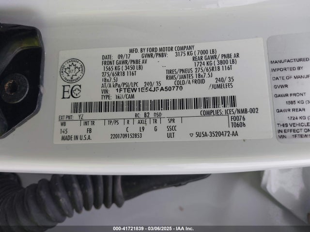 Ford F-150 Xlt 2018 1FTEW1E54JFA50770 Image 9