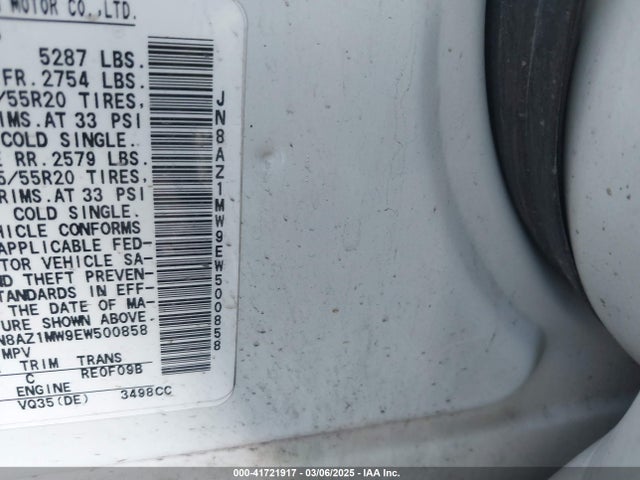 JN8AZ1MW9EW500858 Nissan Murano Le