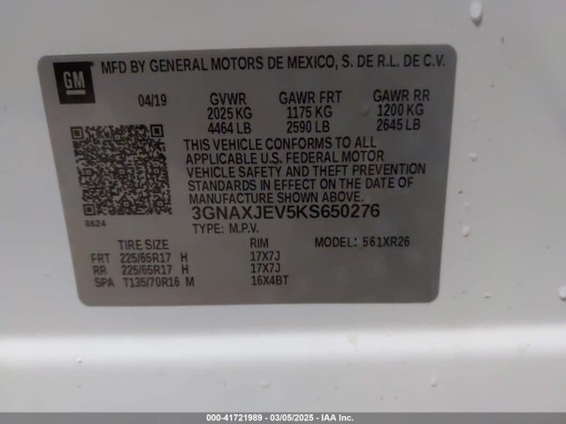 Chevrolet EQUINOX LT 2019 3GNAXJEV5KS650276 Image 9