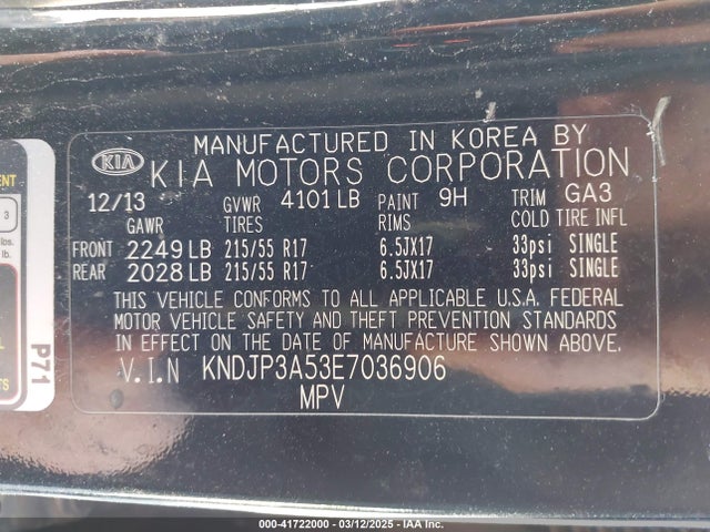 KNDJP3A53E7036906 KIA SOUL +