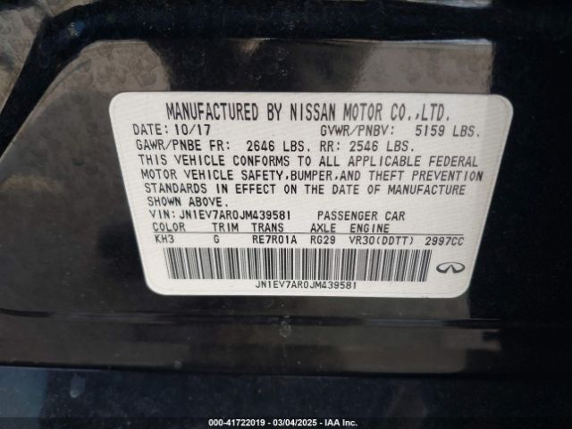 JN1EV7AR0JM439581 Infiniti Q50 3.0t Sport