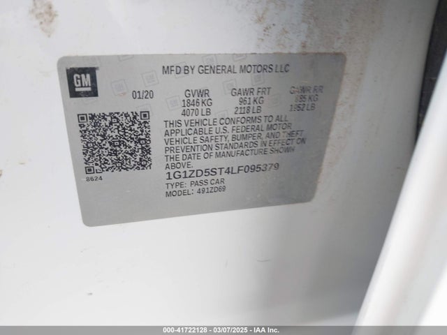 1G1ZD5ST4LF095379 Chevrolet Malibu Fwd Lt