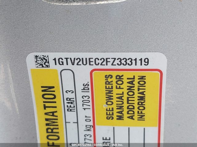 1GTV2UEC2FZ333119 GMC Sierra 1500 Sle