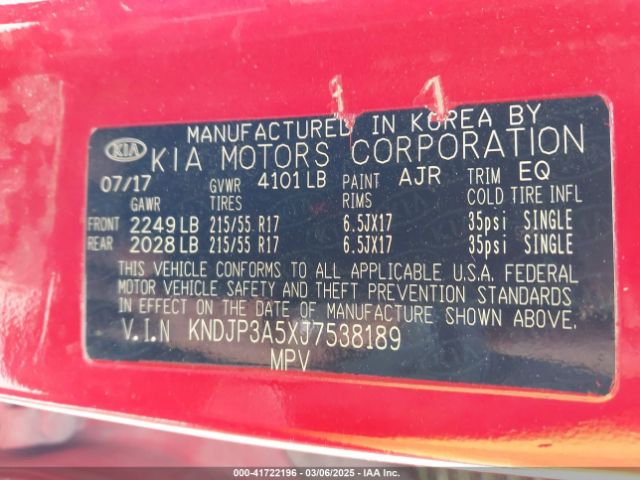 KNDJP3A5XJ7538189 KIA SOUL +