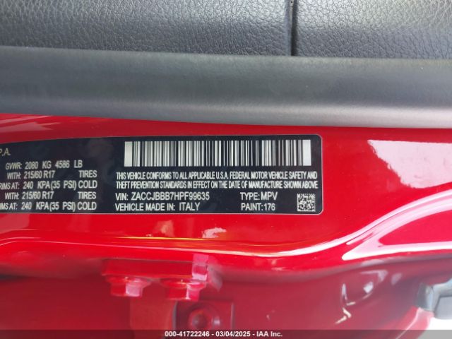 ZACCJBBB7HPF99635 Jeep Renegade Latitude 4x4