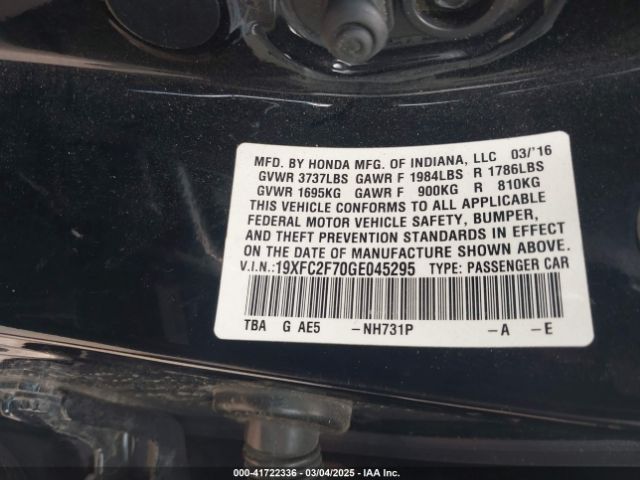 19XFC2F70GE045295 Honda CIVIC EX