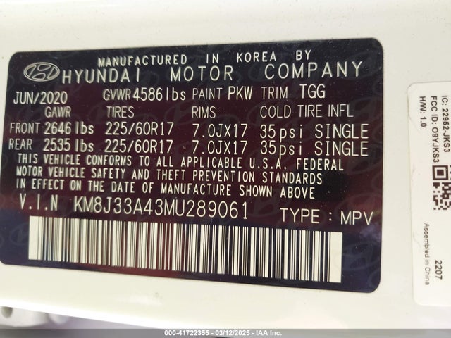Hyundai Tucson Value 2021 KM8J33A43MU289061 Image 9