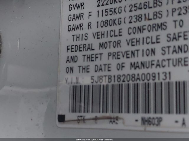 2008 ACURA RDX 5J8TB18208A009131 Photo 8