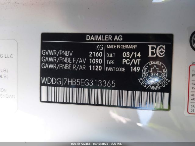 WDDGJ7HB5EG313365 Mercedes-Benz C 63 Amg