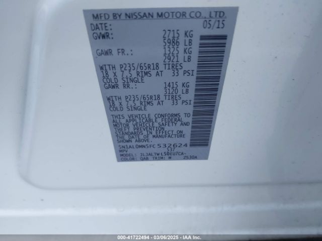 5N1AL0MN5FC532624 Infiniti QX60