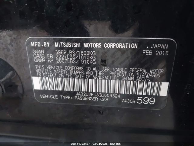 2016 MITSUBISHI LANCER JA32U2FU8GU009324 Photo 8
