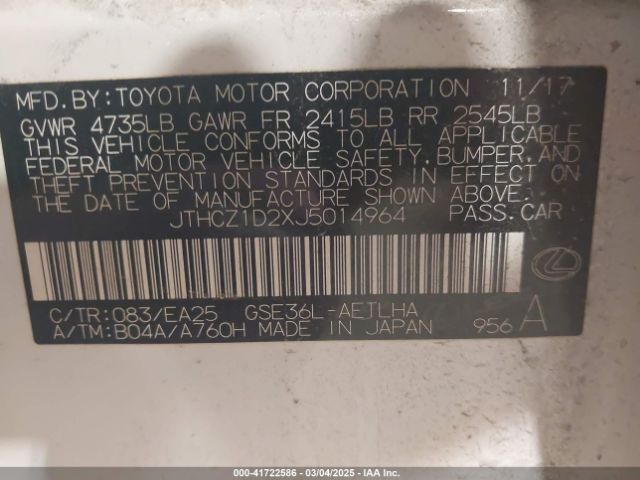 JTHCZ1D2XJ5014964 Lexus IS 350