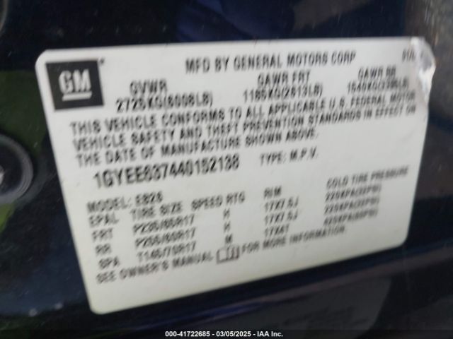 2004 CADILLAC SRX 1GYEE637440152138 Photo 8