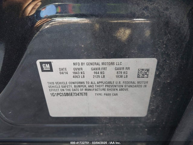 Chevrolet Cruze 1lt Auto 2014 1G1PC5SB6E7347678 Image 9